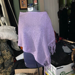 Women's Razzle Dazzle Purple Knit Poncho ONE SIZE